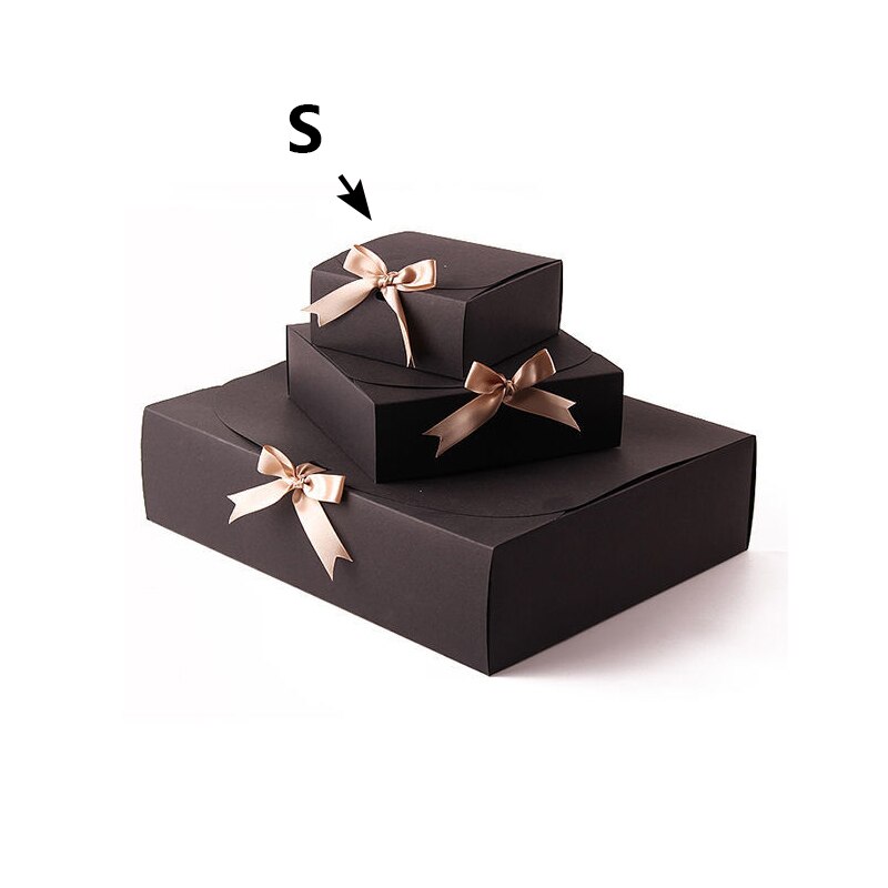 StoBag – boîte Kraft pour biscuits, emballage pour chemise de joyeux noël, impression personnalisée pour anniversaire et mariage, 10 pièces: Medium / Black
