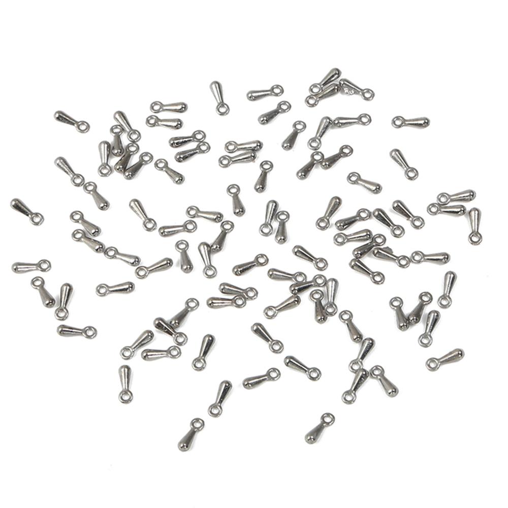 Abalorios de cordón de gotitas de agua para collar, cuentas de extremo para pulsera, extremos de crimpado, cadenas de extensión extendidas, colgante de cierre de cola, 2x7mm, 100 Uds.: Verde
