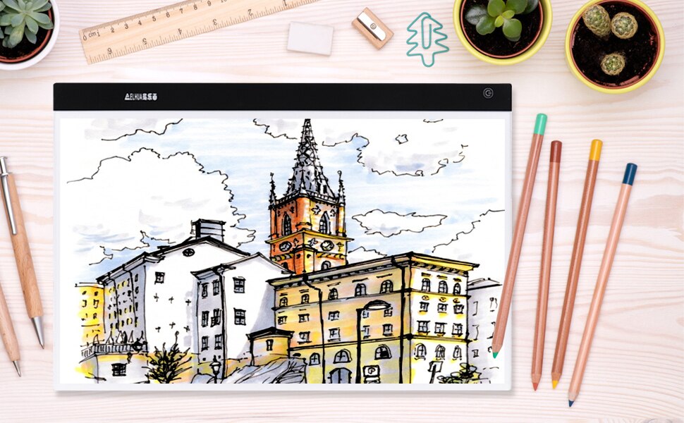 A2 Large LED Light Pad Box Painting Tracing Panel Copyboard Stepless Adjustable Brightness USB Copyboard for Cartoon Painting