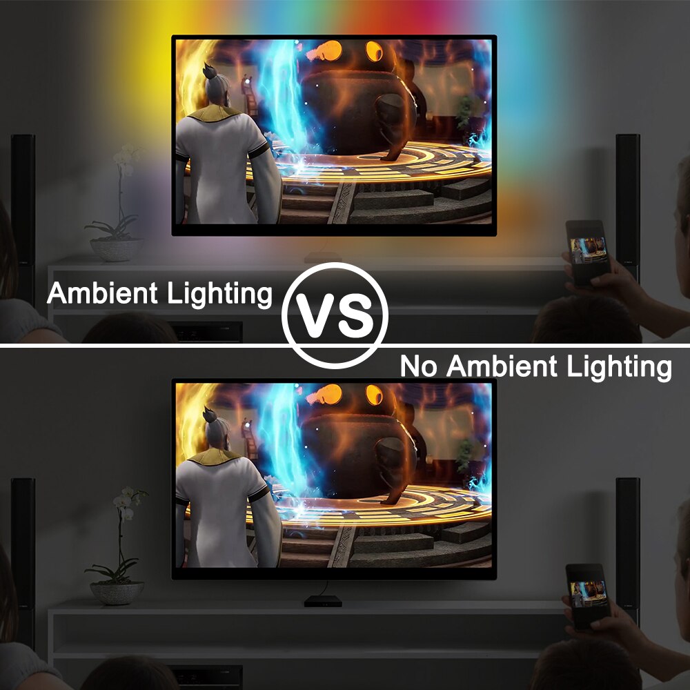 5v usb led -nauhan ympäristön ohjain diy tv hdtv -tietokoneen näytön taustavalo pc -unelma -näytön valolaatikko osoitetulle led -nauhalle