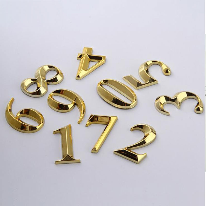 3d Gouden Kleur Cijfers 0 Tot 9 Zelfklevend Deurbord Nummer Appartement Hotel Kantooradres Straatsticker Platetiket