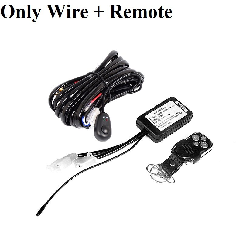 Racbox Ultra Slanke Led Licht Bar Dual Rij 7 13 20 Inch Spot Flood Beam Led Verlichting Voor Suv uaz Off Road Atv Offroad 12V 24V: Wire and Remote Only