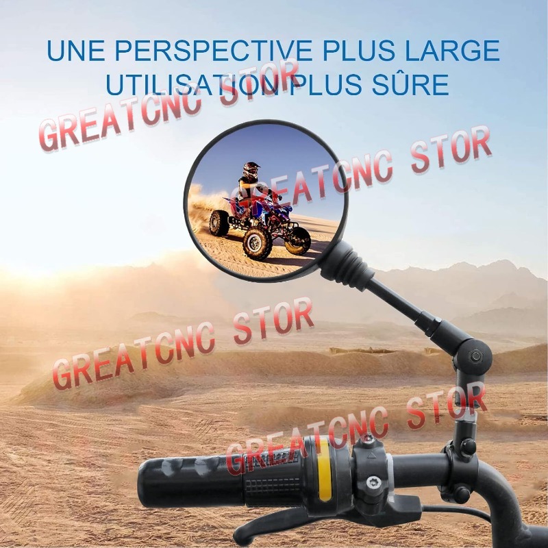 Um par preto universal espelho retrovisor da motocicleta anti-queda dobrável espelho redondo espelho lateral da motocicleta