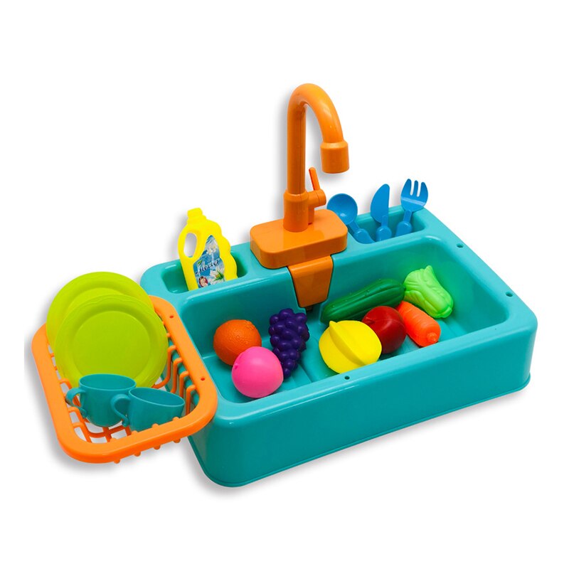Juguete de cocina de simulación de plástico, pequeño lavamanos eléctrico para piscina, fregadero para infantil, juguete para jugar a las casitas: 03
