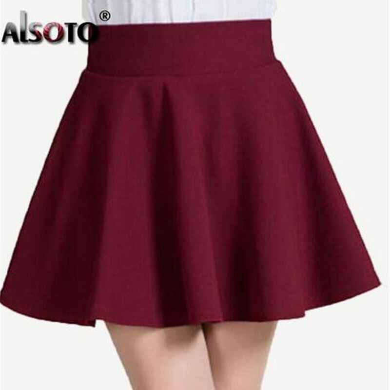 Alsoto Zomer En Winter Rok Voor Vrouwen Mode Rokken Vrouwen Hoge Taille Sexy Mini Faldas Jupe Zwart En Rood Saia geplooide Rok