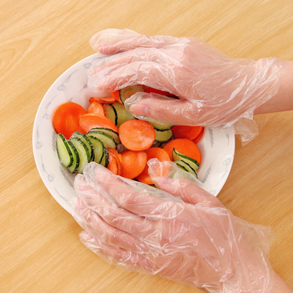 500 pçs luva descartável transparente fina luvas de vinil cozinha cozimento luva luvas de limpeza do jardim luvas de plástico doméstico