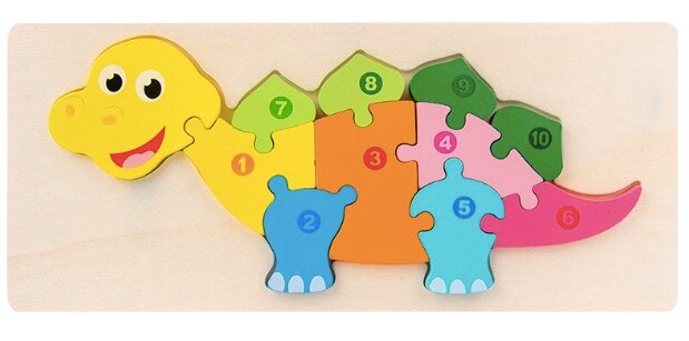 Montessori Wooden Educational Toys Children's 3D Animal Matching Puzzle Building Block Busy Board Preschool Educational Kids Toy: 12