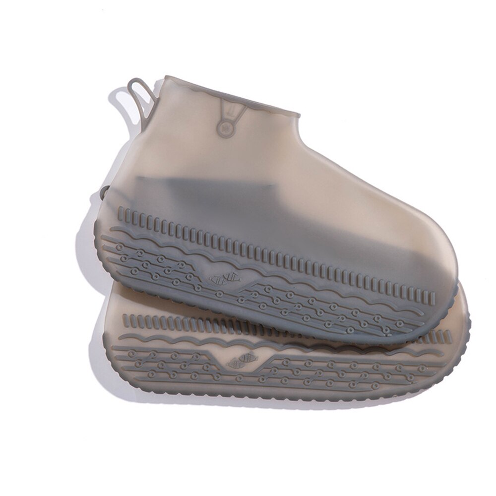 Siliconen Waterdichte Gewatteerde Schoen Cover Herbruikbare Regenachtig Weer Waterdichte Antislip Schoen Beschermhoes Unisex Clean Shoe Cover: Dark grey / L 15x24.5cm