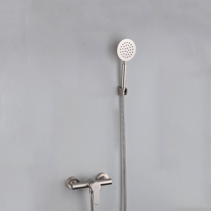 Bathroom Shower Faucet Stainless Steel Triple Bathtub Faucet Mixers Cold Mixer Valve Nozzle Tap Wall Mounted Home Shower Set: 04