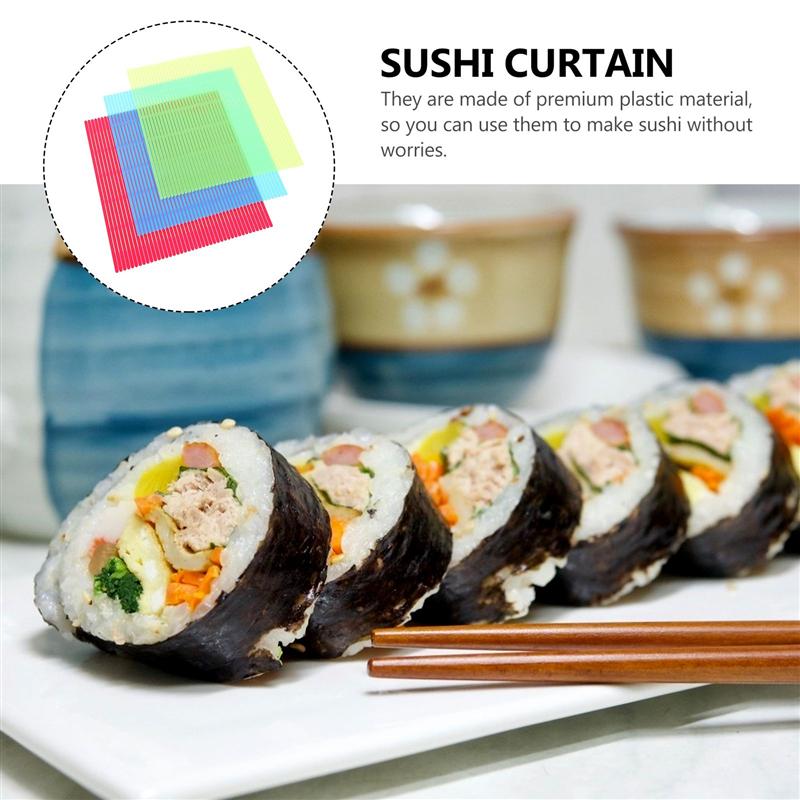 3Pcs Sushi Rolling Matten Sushi Maken Pads Plastic Gordijn Zelfgemaakte Sushi Gadgets Plastic Sushi Rolluik Sushi Gereedschap