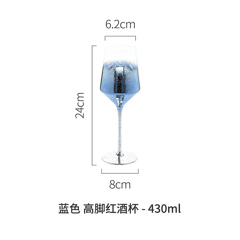 Kleur Sterrenhemel Beker Thuis Kristal Glas Rode Wijn Glas Champagne Glas Cocktail Glas Champagne Glazen Borrelglaasjes Mokken: A-blue 430ml-1pc