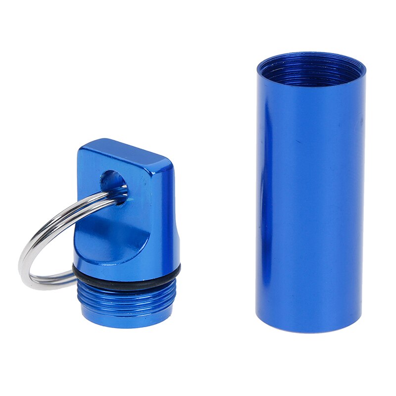 Pastillero de aluminio resistente al agua, estuche para medicamentos, portabotellas, llavero, pastillero para exteriores, pastillero, 4 colores, 1 ud.