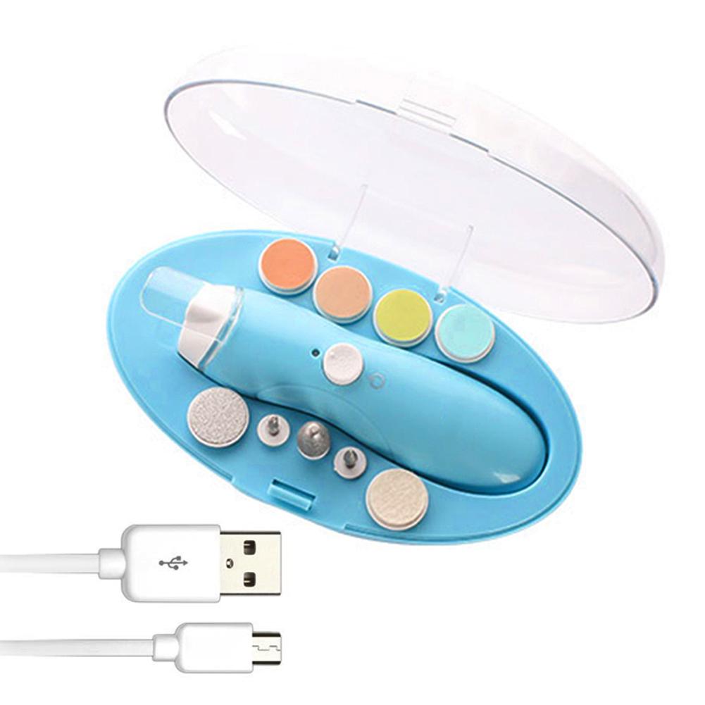 Lixa de Unhas Elétrica Prego Trimmer Manicure Set cortador de Unhas do bebê Cuidados Polonês Kit de Higiene Para animais Infantil Criança Crianças: Blue