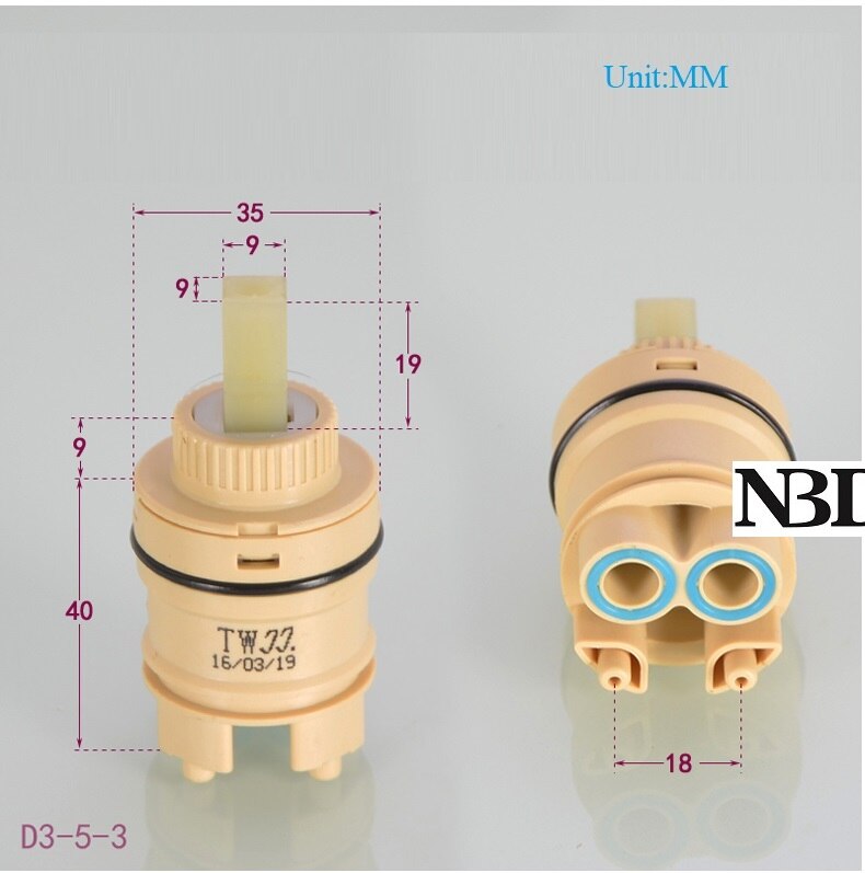25MM 35MM 45MM Faucet Valve Cartridge Replacement Cold Mixer Extended Height Feet: D3-5-3