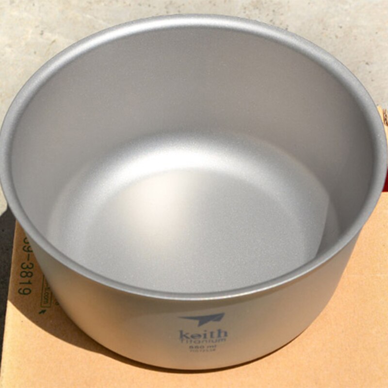 Cuenco portátil de titanio para viajes al aire libre, tazón de una sola capa para acampar, senderismo, Picnic, vajilla, fiambrera, ensaladera, Ti5321, 550ml