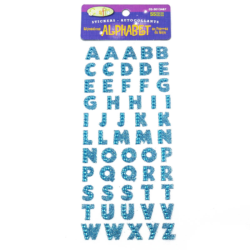 1 sheet Glitter Alfabet Strass Zelfklevende Scrapbooking Stickers Craft Accessoires DIY PC Telefoon Decor Letters Sticker: Blue Alphabet