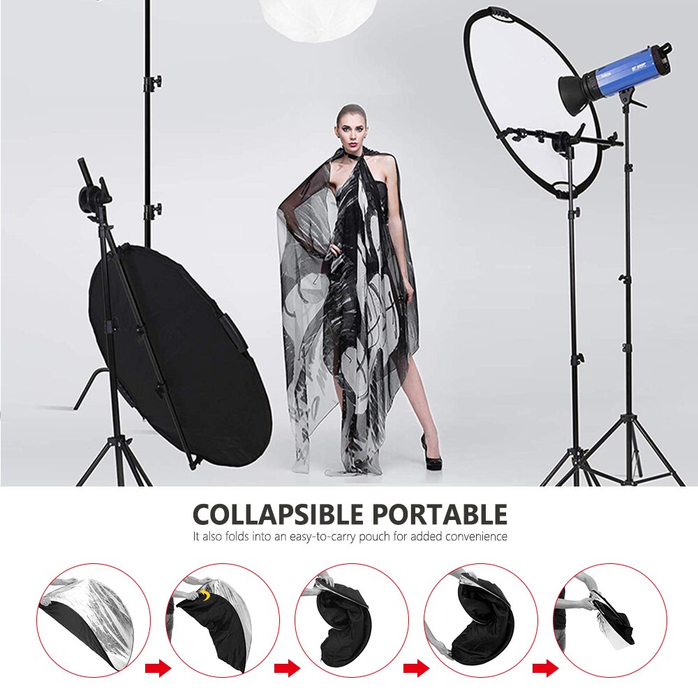 60Cm/80Cm/110Cm 5 In 1 Draagbare Inklapbare Multi-Disc Licht Photo Studio Reflector houvast Fotografie Accessoires