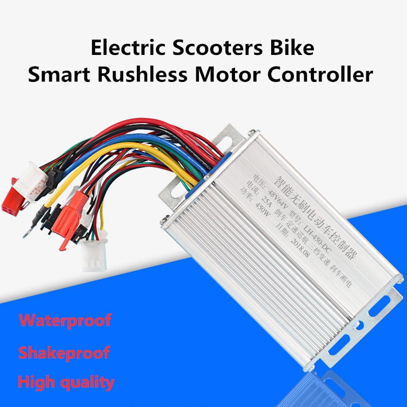 Dc36v/48v/350w børsteløs motor controller elektriske scootere cykel trehjulet dual mode sensor/sensorless controller