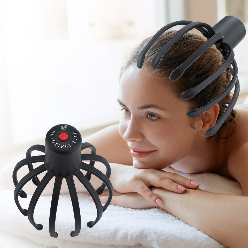 Octopus Claw Electric Scalp Stress Relief Therapeutic Head Neck Massager 3 Kind of Usage Scalp Face Body Head Scratching Massage