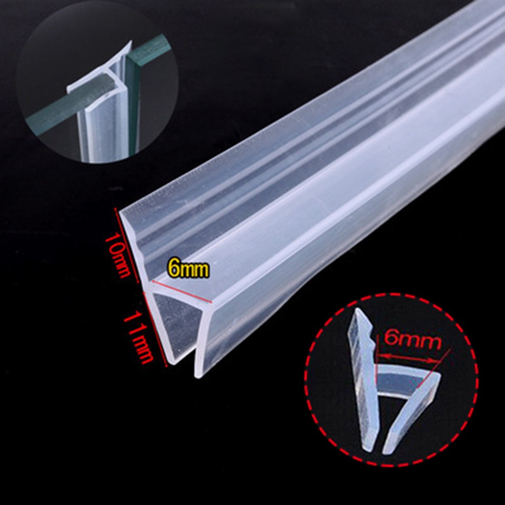 2m tätningslister h-formade glas badrum skjutdörrstätning vattentät list dörrskarv balkong vindtät antikollisionslist: Kaki