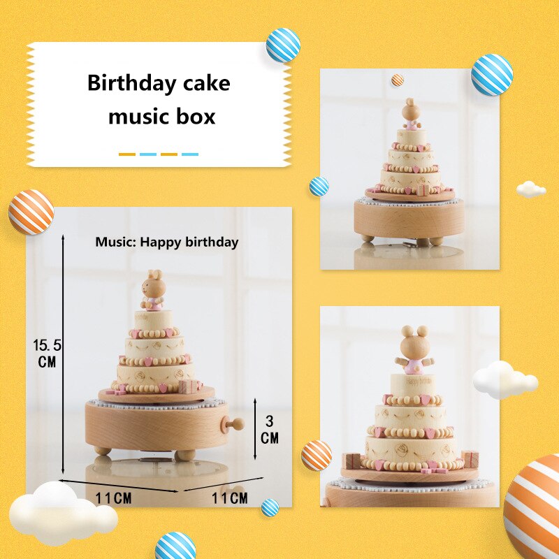 Wooden Music Box Musical Wooden Boxes Birthday Music Box Christmas Home Decoration Accessories: 17