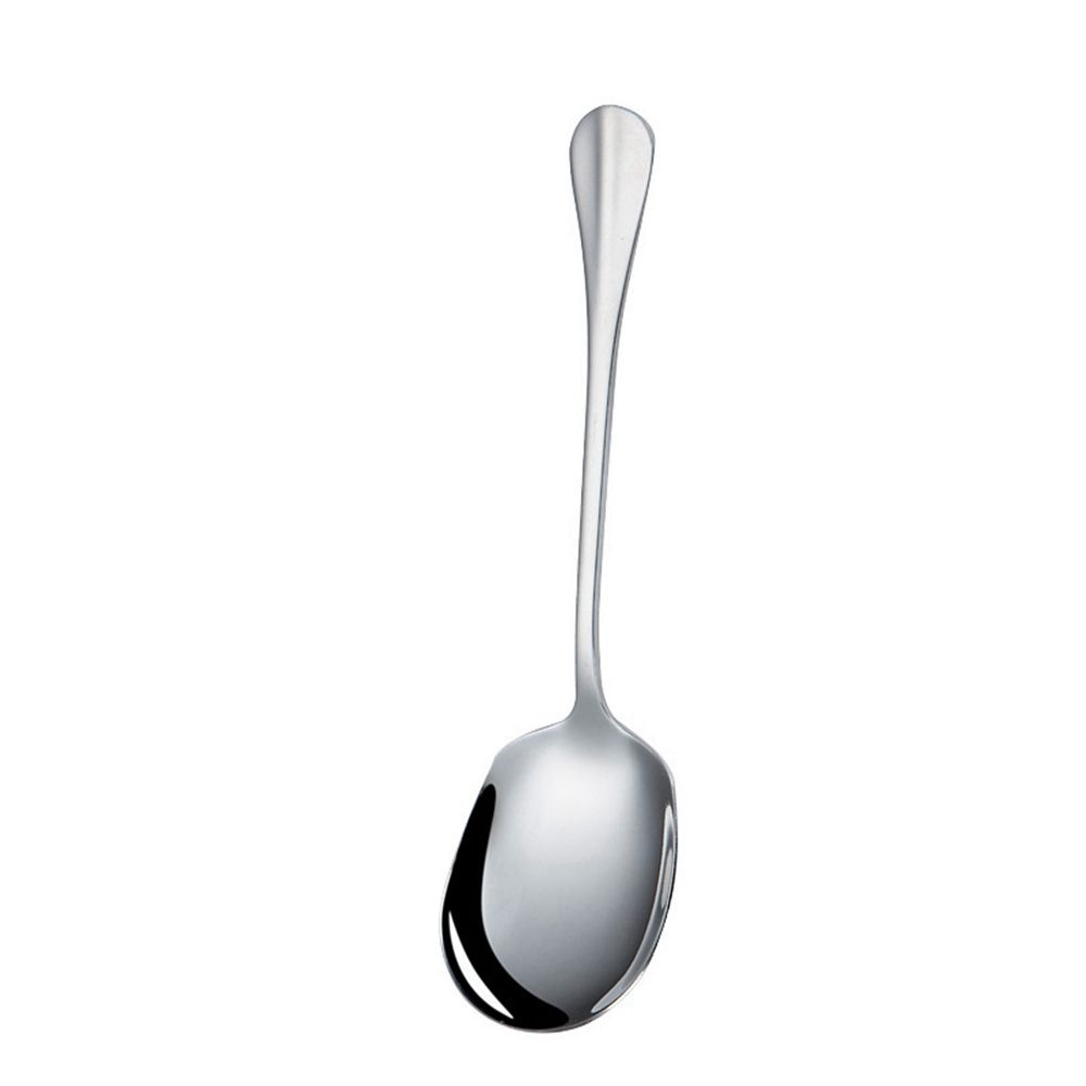 Kitchen Dinner Dish Spoon Large Stainless Steel Buffet Serving Spoon Long Handle Pot Spoon Home Kitchen Essential Tools: White