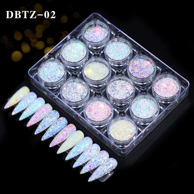 12 cores luz cebola em pó sinfonia glitter lantejoulas glitter decoração da arte do prego mudança de cor tamanho conjunto misto ty: style 02