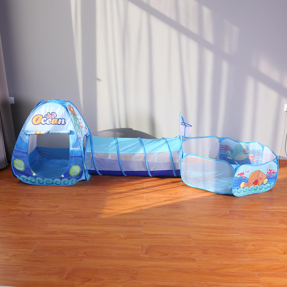 3 In 1 Opvouwbare Kids Crawl Tunnel Spelen Tent Kindje Oceaan Ballenbad Speelgoed Kit