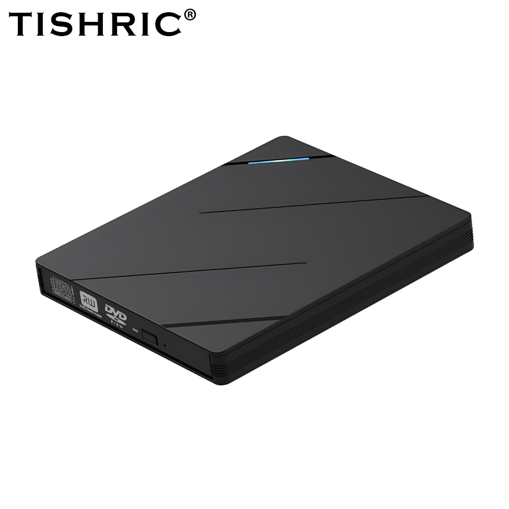 TISHRIC Multifuncional Externo Móvel Caixa de Unidade Óptica USB 3.0 Tipo-C Interface SD TD Leitor de Cartão CD DVD Burner Player: Default Title