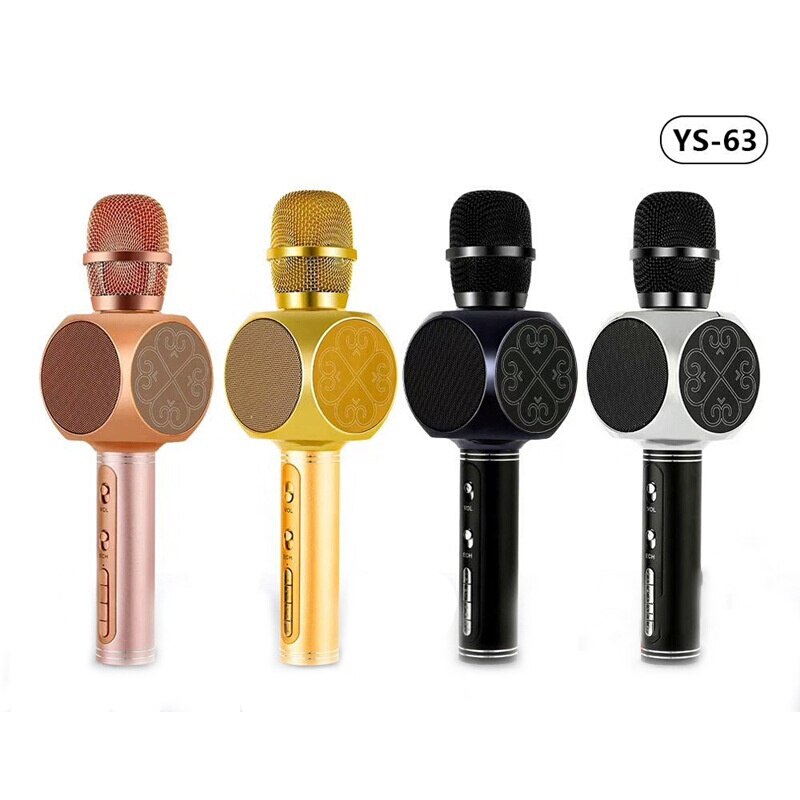 YS-63, inalámbrico por Bluetooth, micrófono portátil de mano PARA Karaoke, altavoz para en casa, micrófono para reunión de habla, micrófono
