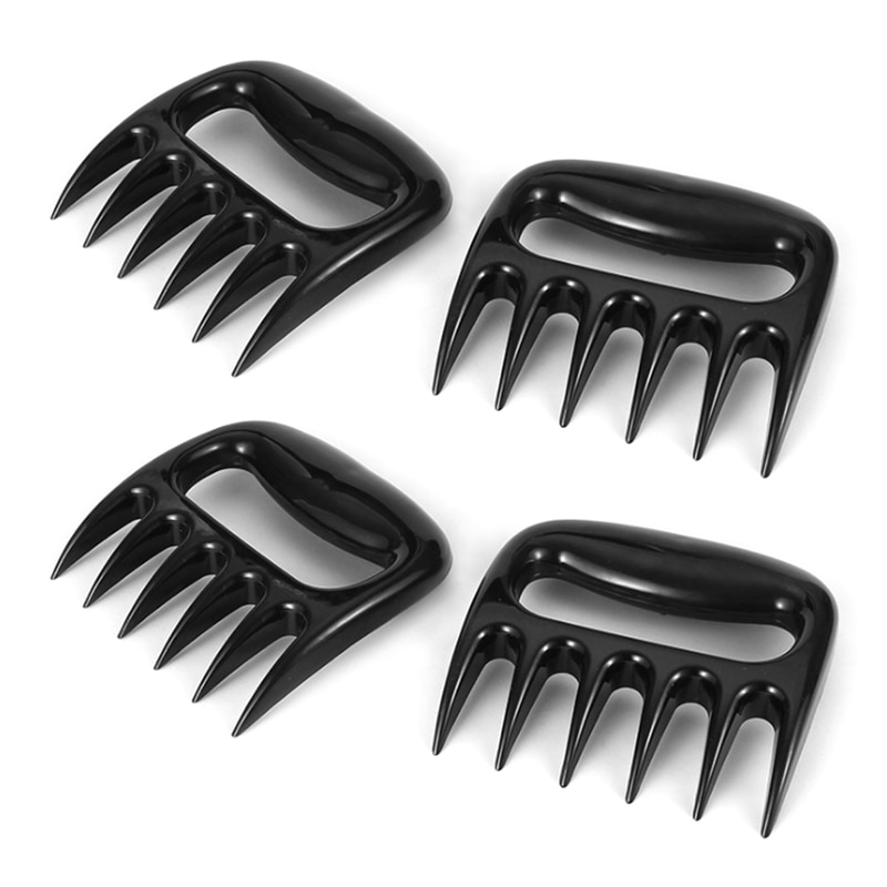 4 Pcs Pulled Pork Shredder Claws-Strongest BBQ Meat Forks - Shredding Handling & Carving Food-Claw Handler: Default Title