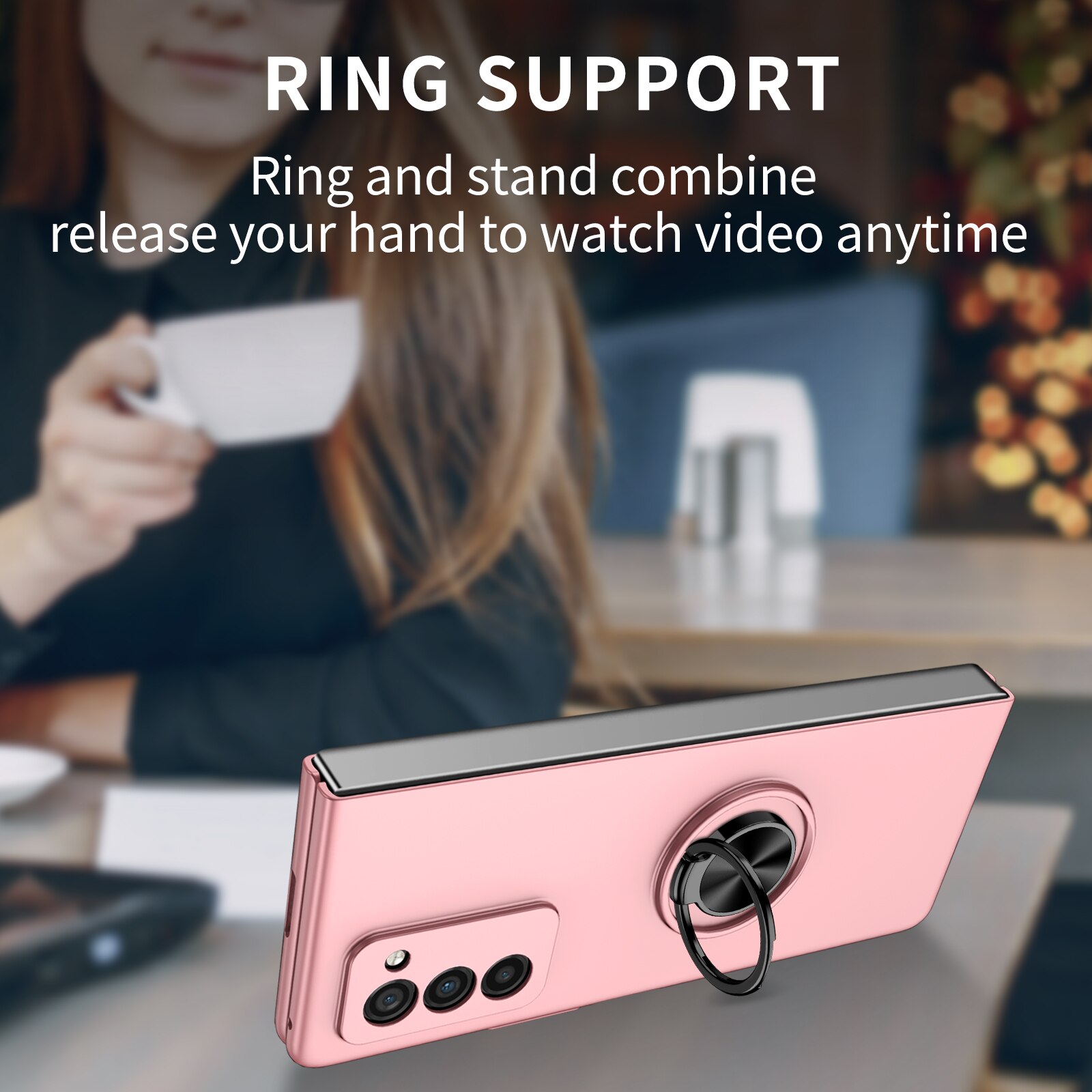 Odporny na wstrząsy metalowy pierścień Kickstand Case do Samsung Galaxy Z Fold 2 Fold2 5G Fold 3 Fold3 antypoślizgowa precyzyjna wycinanka pokrywa Capa