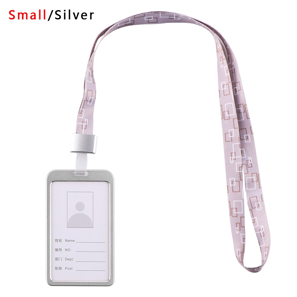 Aluminum Alloy Office Card Storage Supplies Pass Badge Card Sleeve Multi-use Work Card Holder Protector Cover ID Business Case: Small Silver