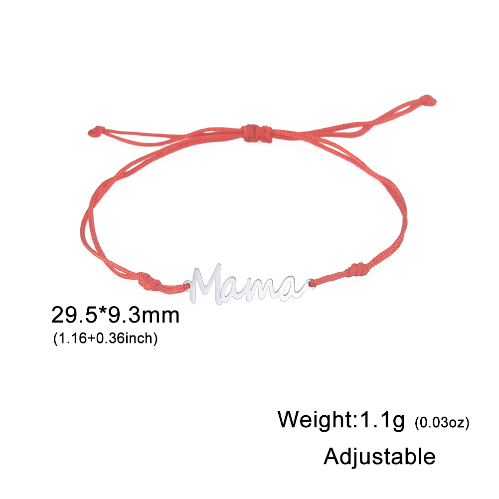 Skyrim-pulsera con dije de letra mamá para hombre y mujer, pulseras de cadena de cuentas de doble capa de acero inoxidable, joyería de , para el día de la madre: Morado