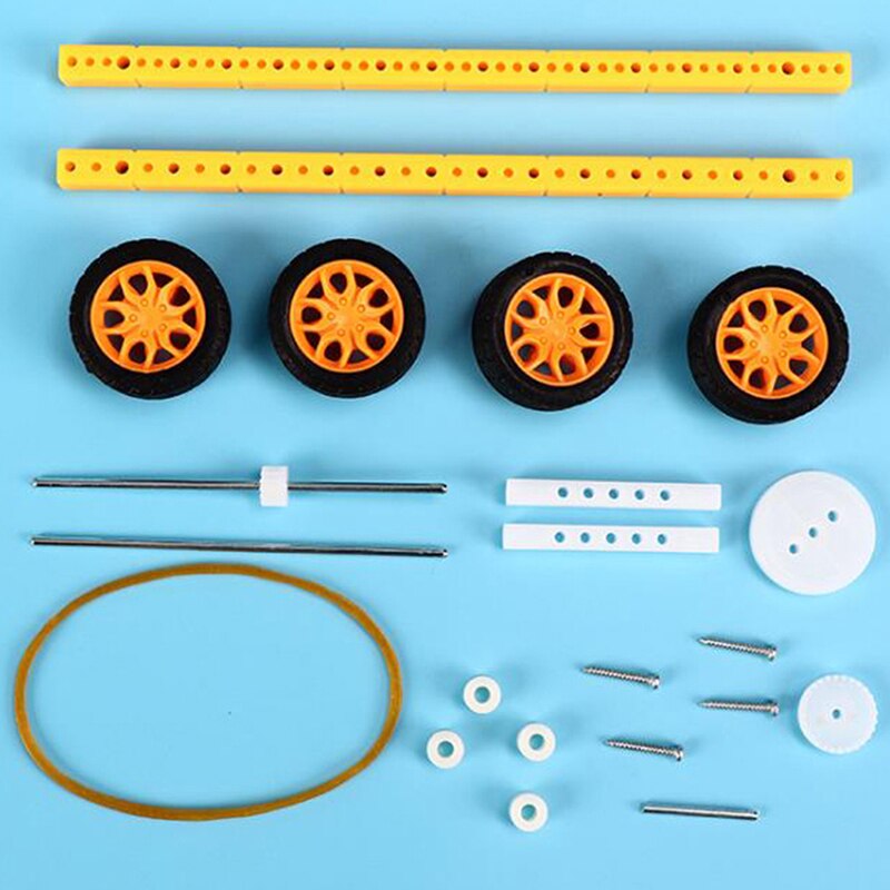 DIY Wood Pull Back Car Toy Small Production Model Rubber Band Pull Back Car Toy DIY Materials Kit