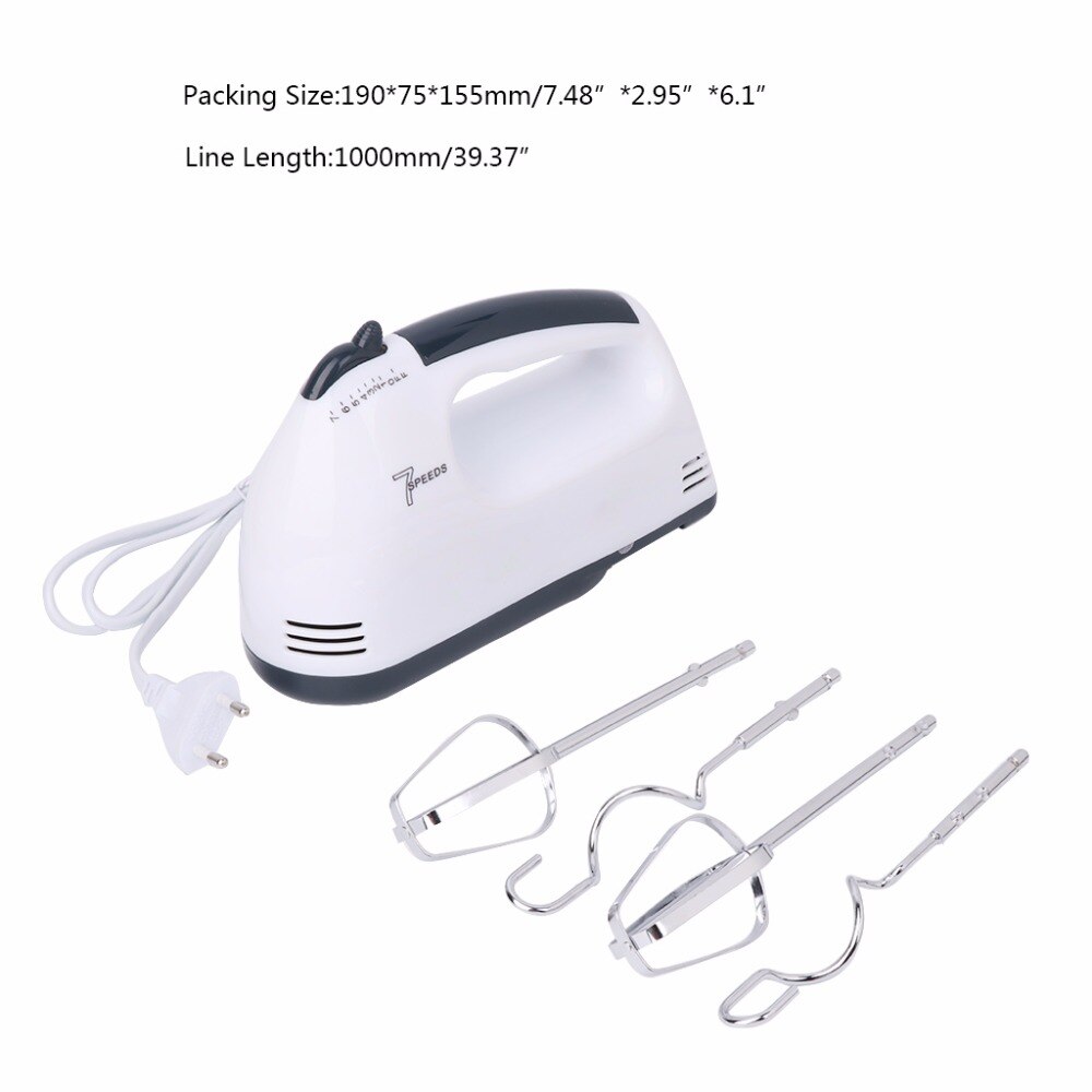 7 Speed Electric Hand Mixer Whisk Egg Beater Cake Baking Mains Powered 180W EU