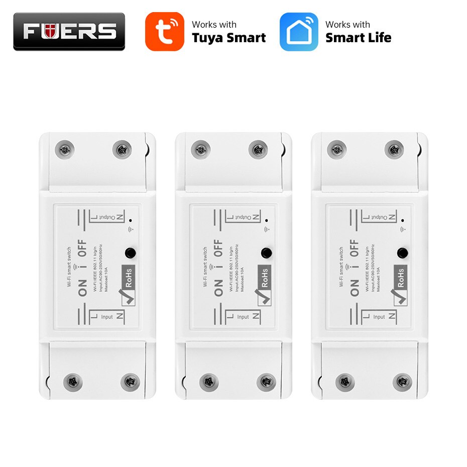 Wifi Smart Home Switch LED Light Breaker Wireless Remote Tuya Smart Life APP Control Work with Alexa Google Assistant IFTTT: 3 Pcs