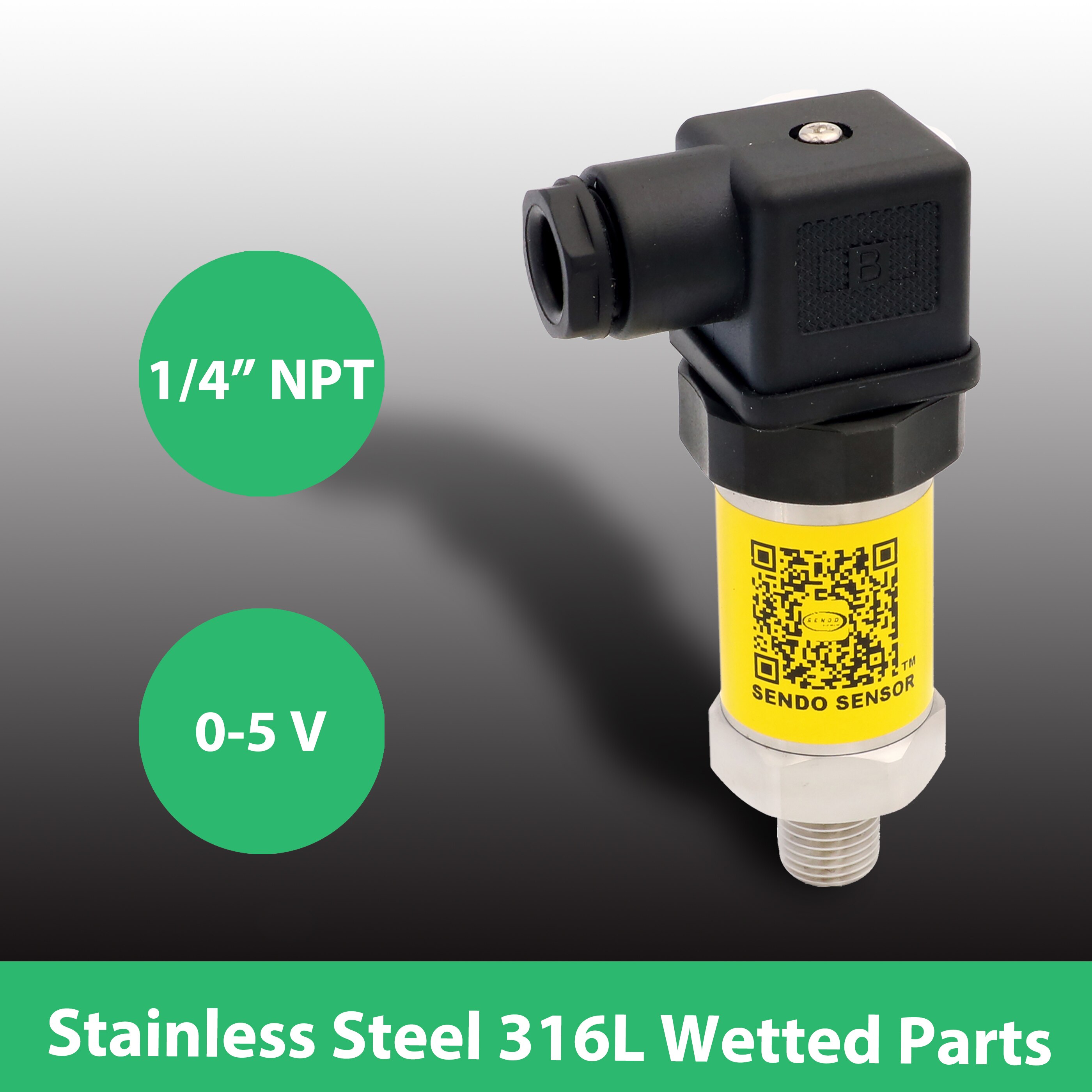 Trykktransmitter 0 5v, 400 bar høytrykk , 250, 200, 160, 100, 16, 10, 6, 4, 0.35 bar , 350 mbar lavtrykk , 1 4 in npt