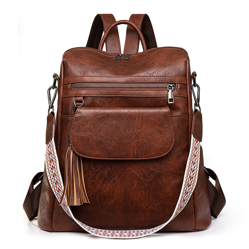 Leren Laptop Rugzak Dames - 20-35L - Reistas - Werk - College - PU Leer