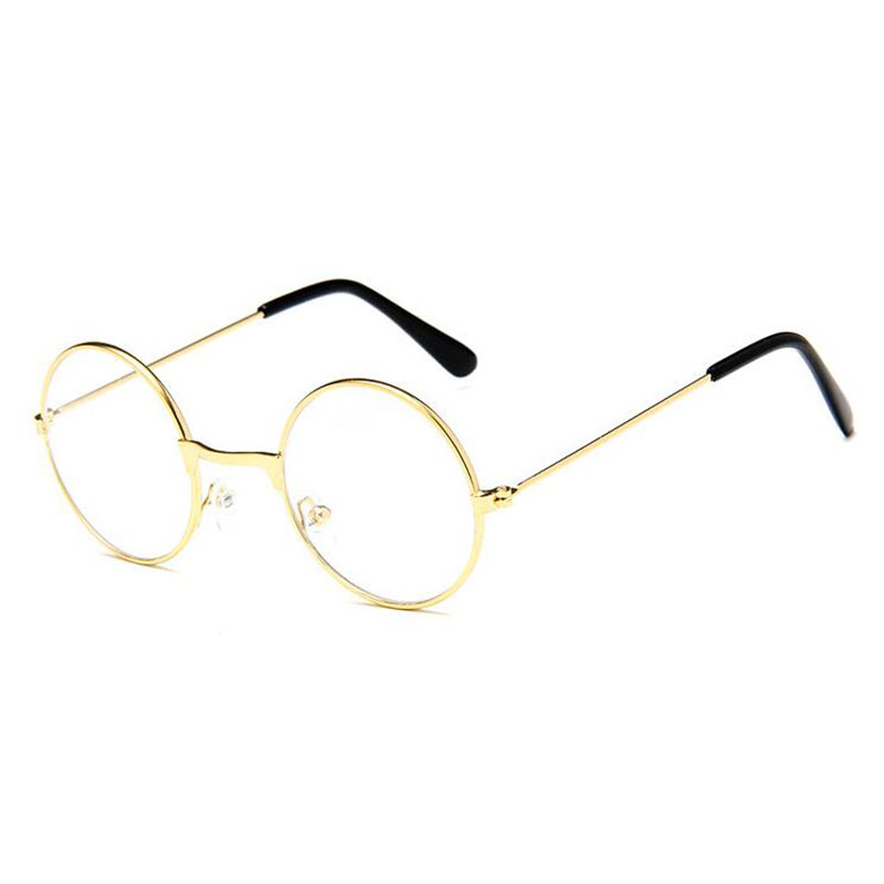 Metall svarta runda barnsolglasögon märke liten flicka/pojke baby barn glasögon glasögon oculos  uv400 små ansiktskostym för 2 ~ 6 ålder: Spegel i guldram