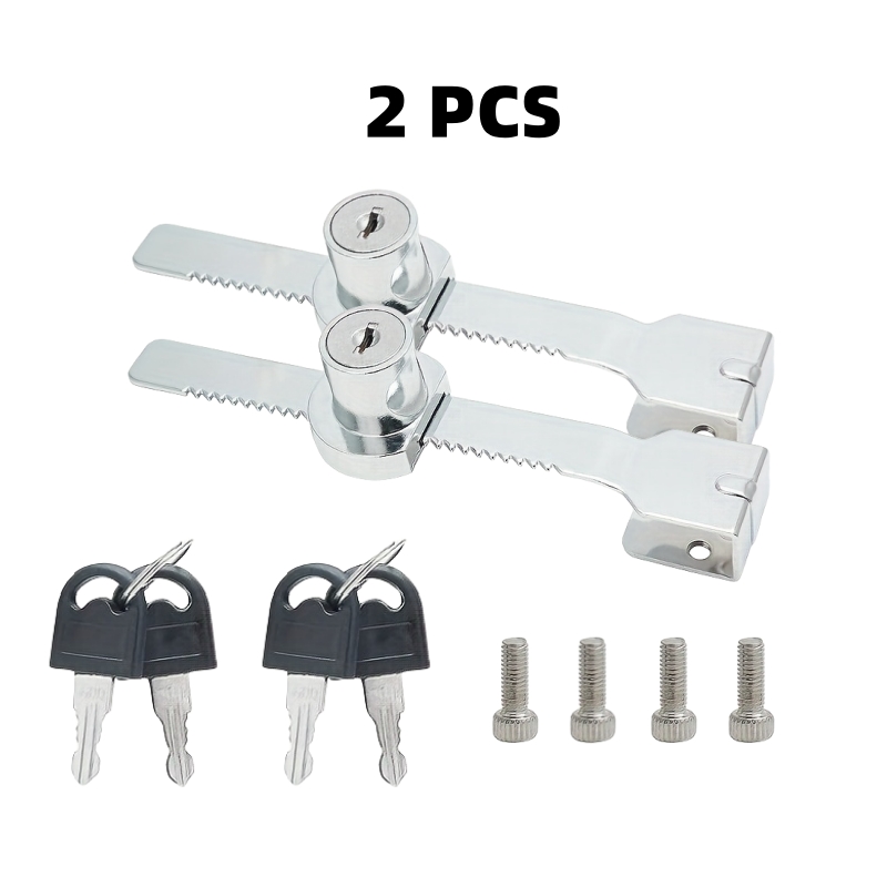 1-5Pcs Sliding Glass Door Lock With Key, Showcase With Chrome Finish, Security Slide Case, Proof Safety Cabinet Glass Doors Lock: Gold