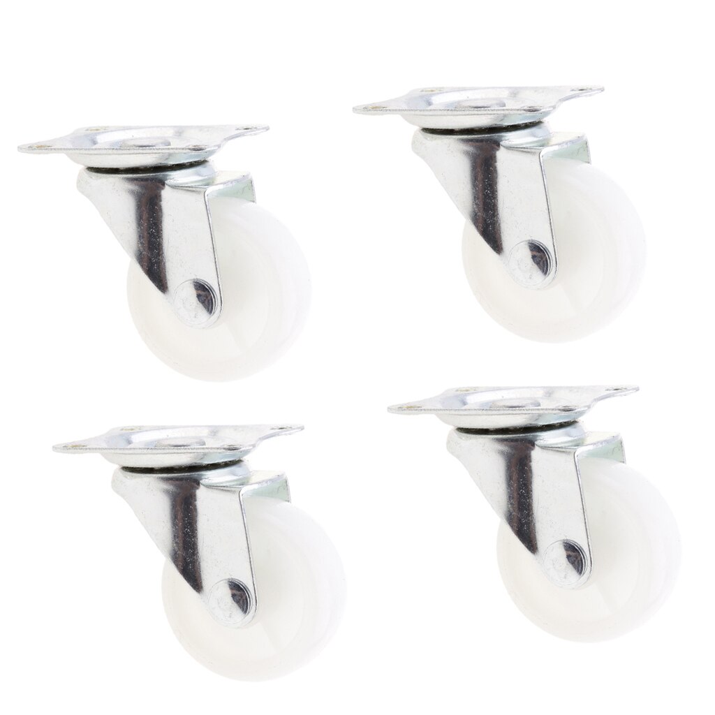 Ruedas giratorias para muebles, rodamientos de bolas de 40mm, color blanco, 4 unidades