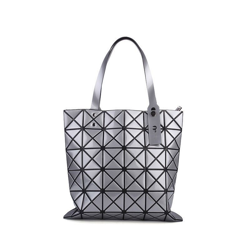 Lisse Luxus Handtasche Weibliche Gefaltet Damen Geometrische Plaid Tasche Lässig Tote Frauen Handtasche Mochila Schulter Tasche Bao: Silver