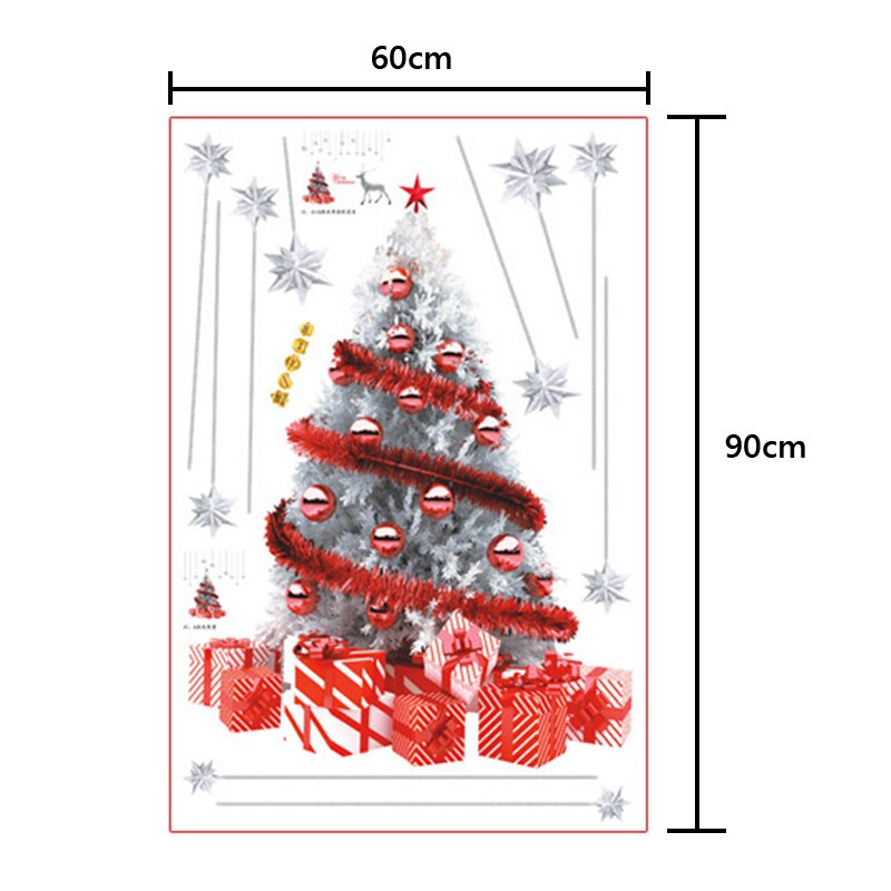 Fönster klistermärke jul god jul dekoration för hem ornament garland år hemmakontor dekor: B