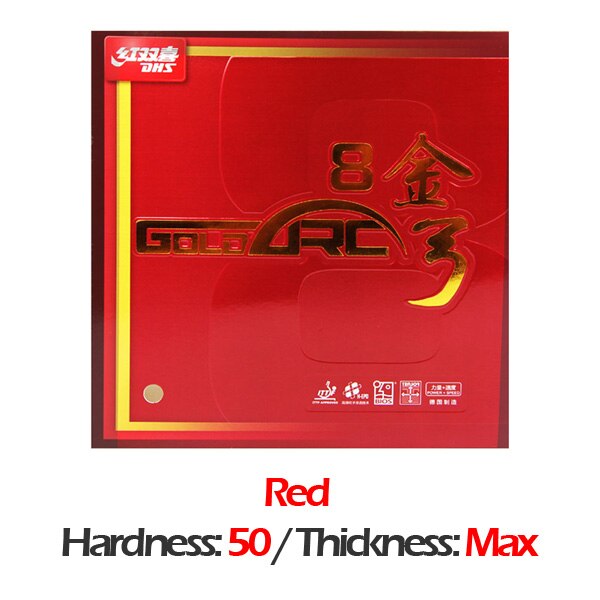 DHS-tenis de mesa GoldArc 8, Alemania tech, granos rojos o negros, goma de Ping Pong con esponja para tenis de mesa