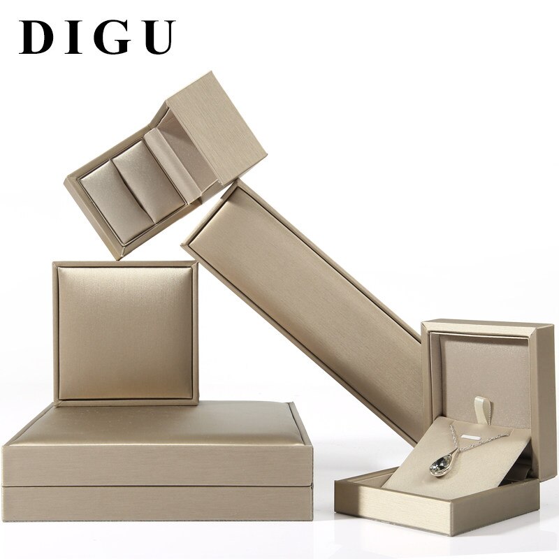 DIGU Luxury Leather Jewelry Box Packaging Bags For Rings Pendants Bracelets Boxes Jewelry Display Sets