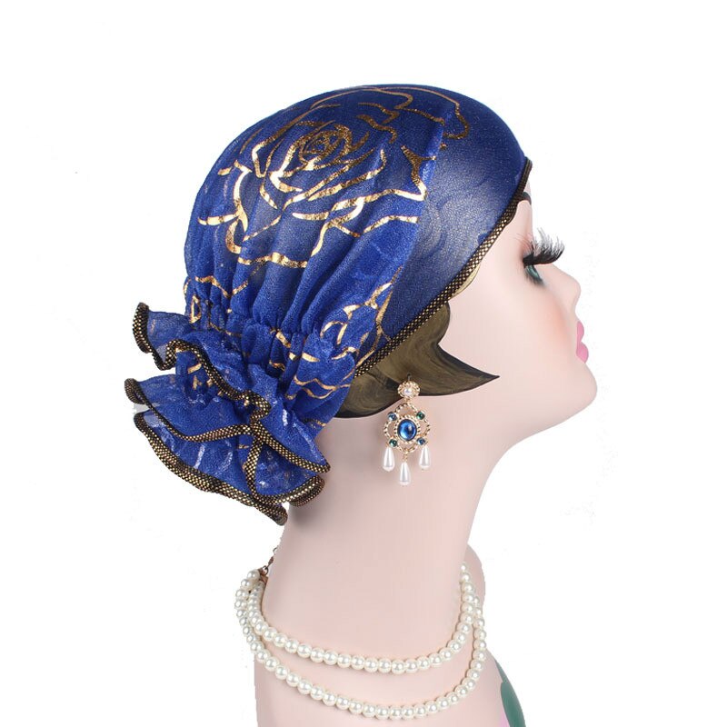 Grande fleur musulmane Hijab écharpe femmes perte de cheveux casquette Beanie Skullies Cancer chimio casquette islamique indien chapeau couverture tête écharpe Bonnet