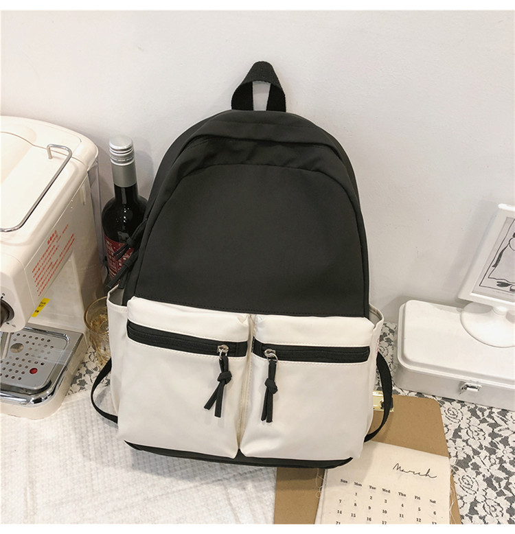 High School Rugzak Vrouwen Midden Schooltas Voor Tiener Meisjes Student Boekentas Casual Preppy Stijl 2022: White black