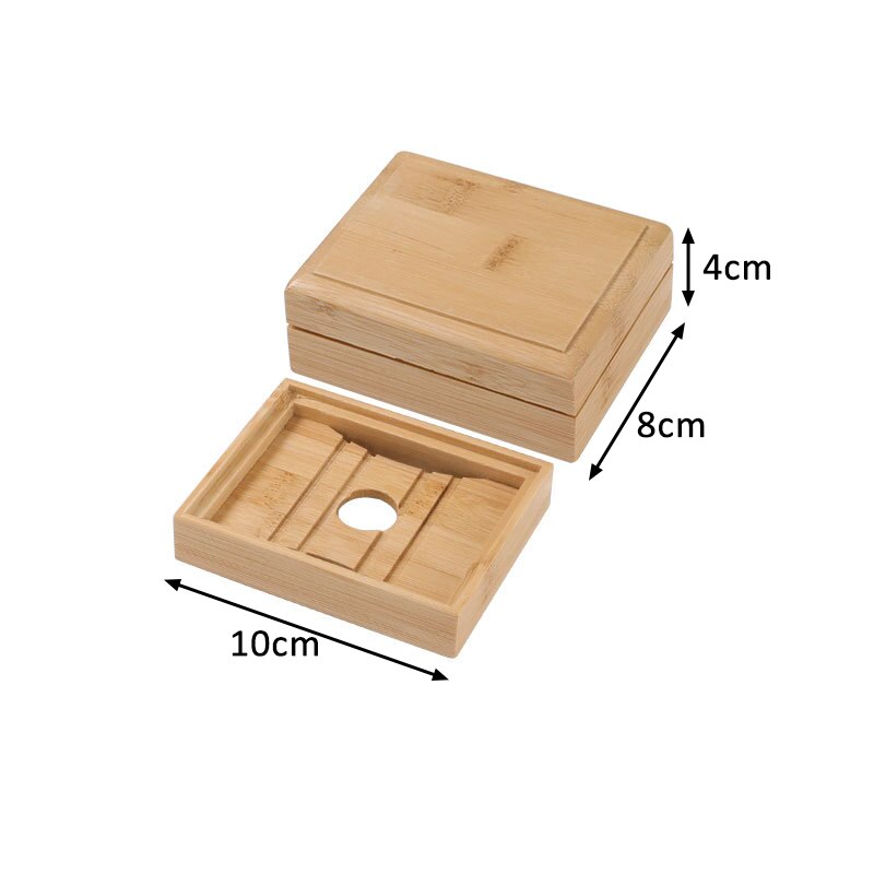 Drewniane mydelniczka Mouldproof DIY Wykonany ręcznie natura kolor bambusa przechowywanie mydła taca akcesoria robić łazienki: 15 prostokąt dot