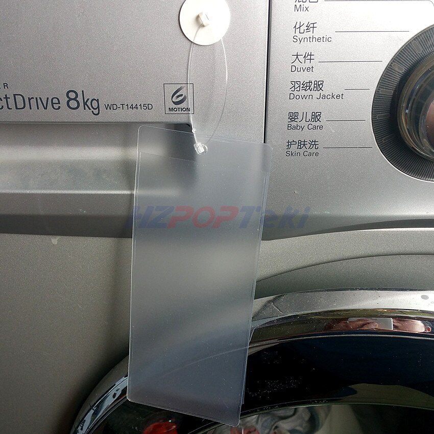 W6cm Plastic Price Signage PVC Cover Bags Card Tag Label Hanging Envelope Sleeve Protective Pocket Dull Matte Clear 100pcs